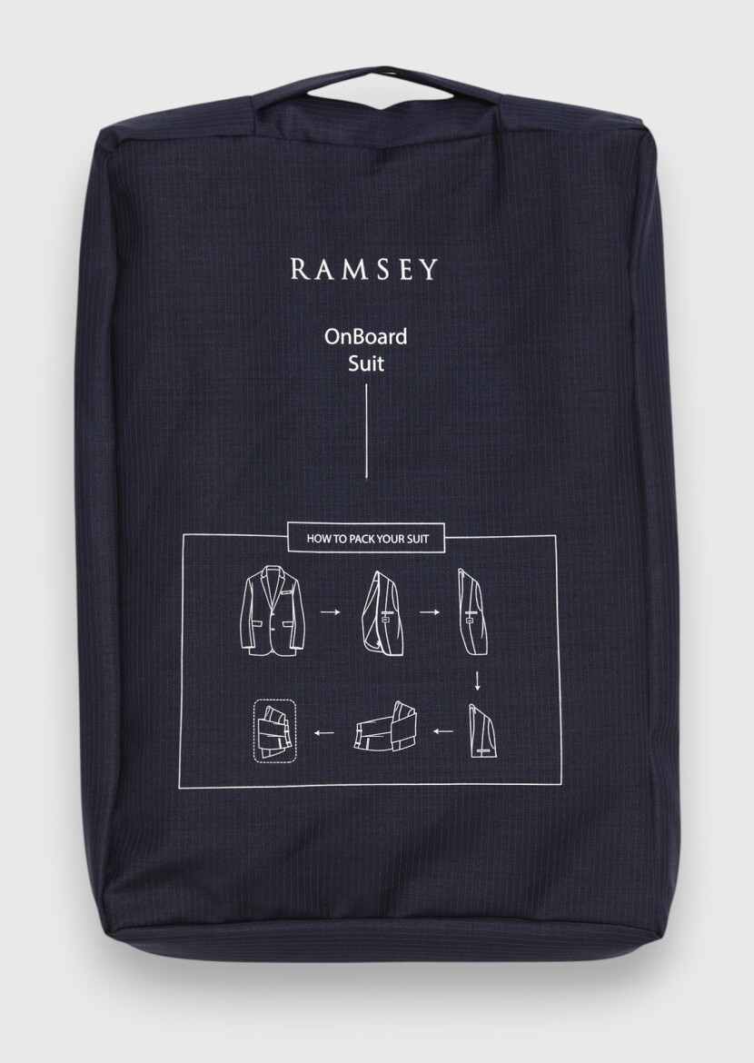 Indigo Striped Modern Fit Wool Blended Suit - 8