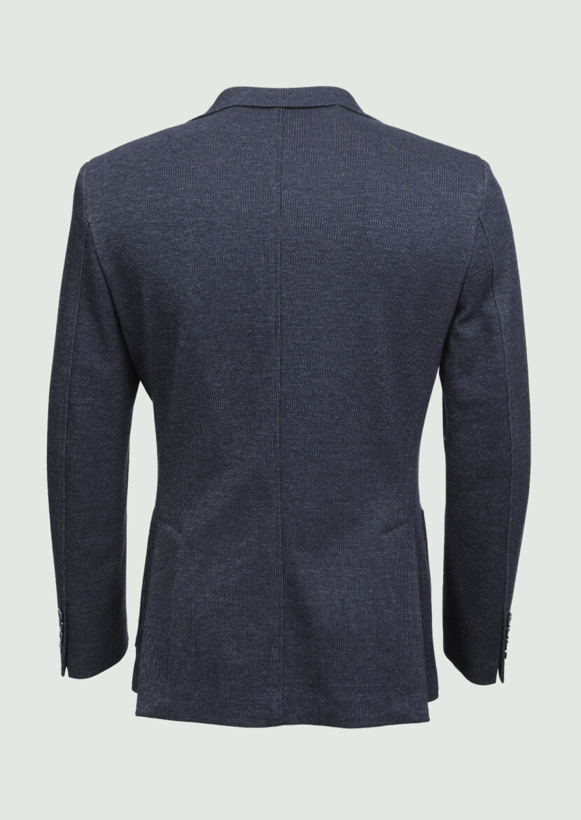 Indigo Striped Zeroweight Slim Fit 100% Cotton Jacket - 4