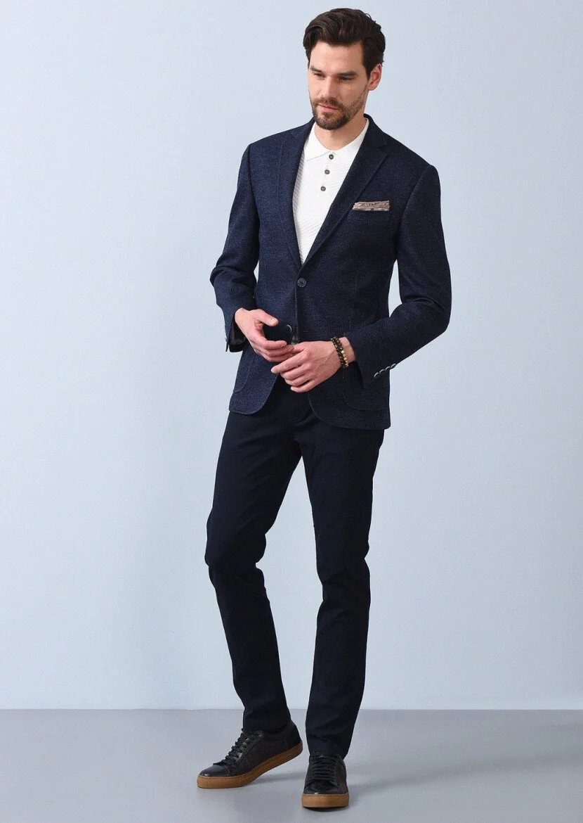 Indigo Striped Zeroweight Slim Fit 100% Cotton Jacket - 3