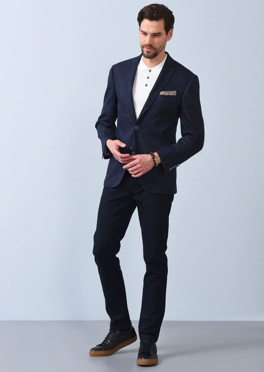 Indigo Striped Zeroweight Slim Fit 100% Cotton Jacket - 3