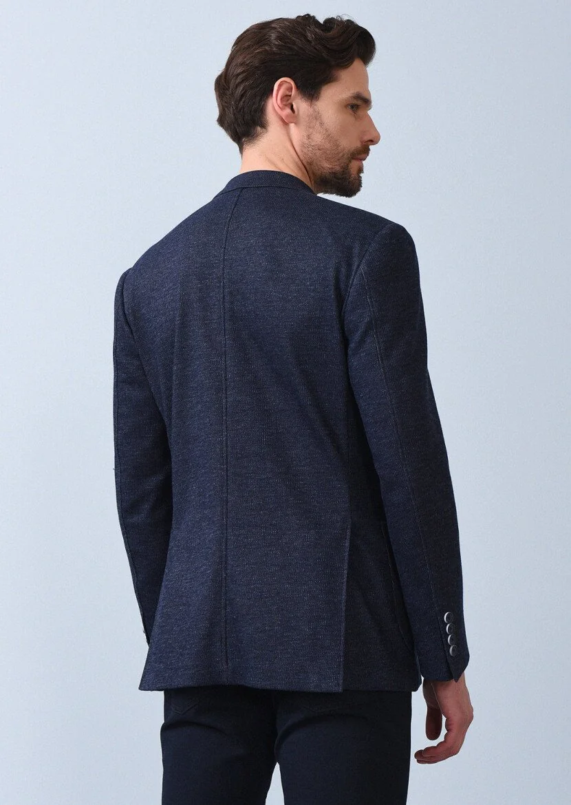 Indigo Striped Zeroweight Slim Fit 100% Cotton Jacket - 4