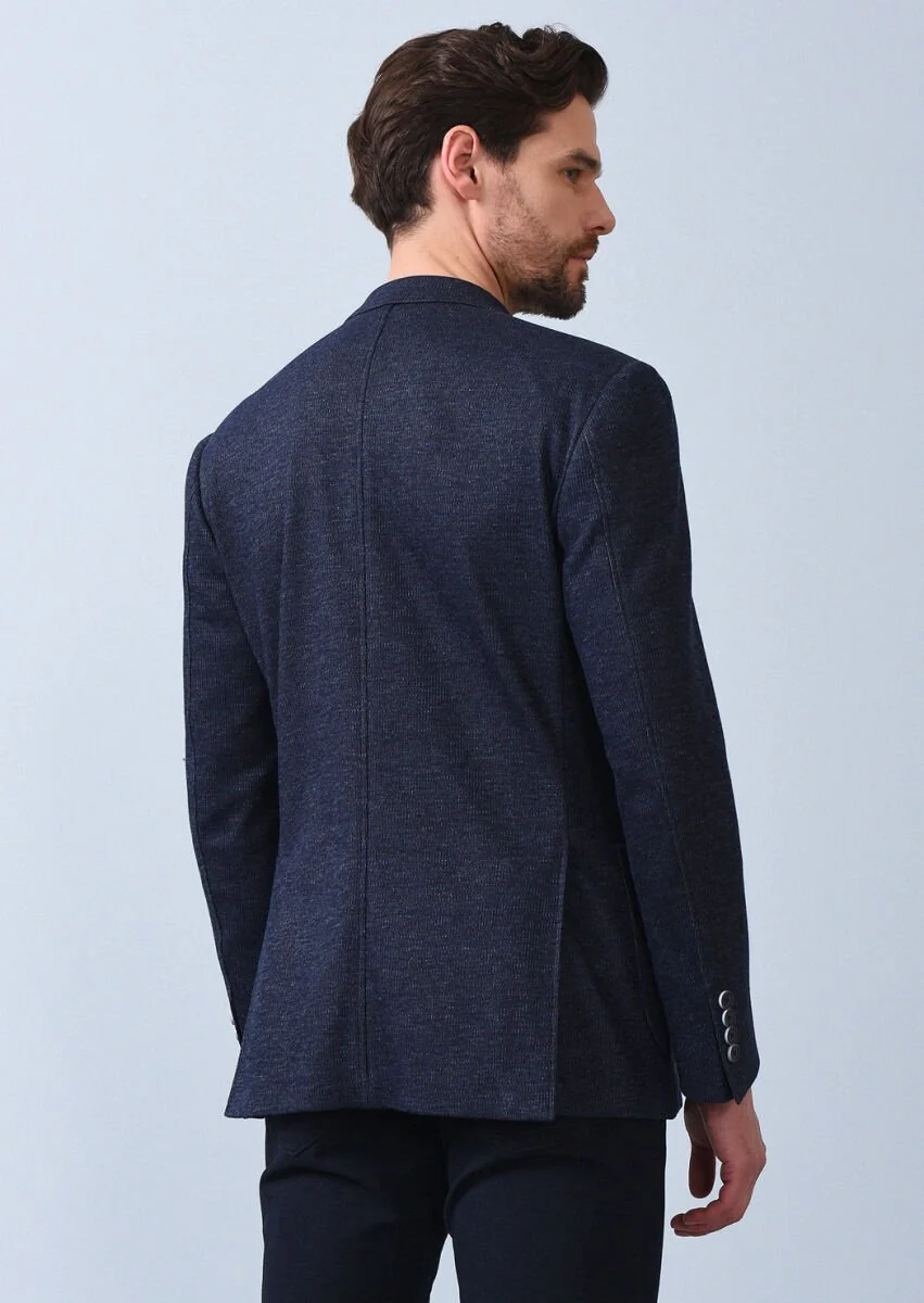 Indigo Striped Zeroweight Slim Fit 100% Cotton Jacket - 4