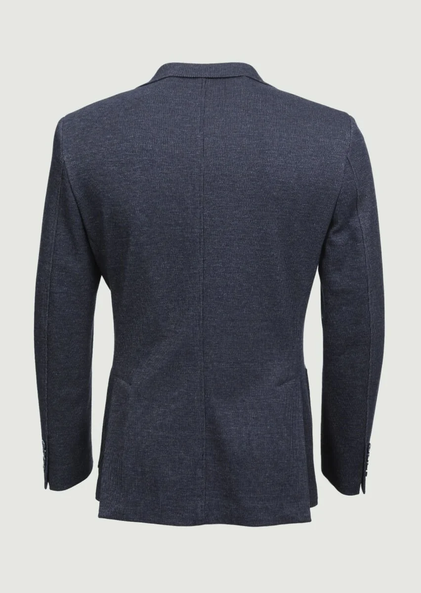 Indigo Striped Zeroweight Slim Fit 100% Cotton Jacket - 7