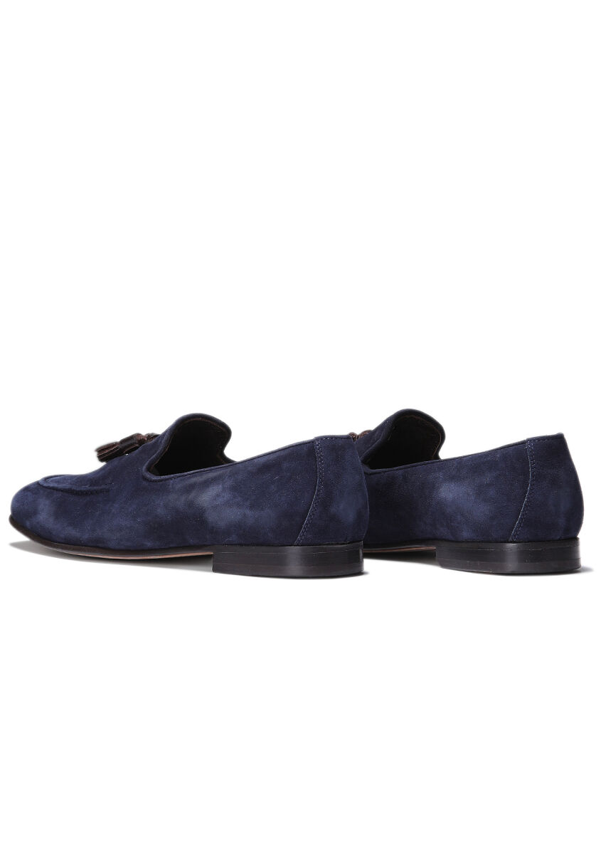 İndigo Süet Klasik Loafer - 4