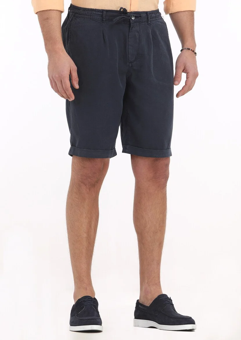 Indigo Weaving Jogging Fit Casual Bermuda 