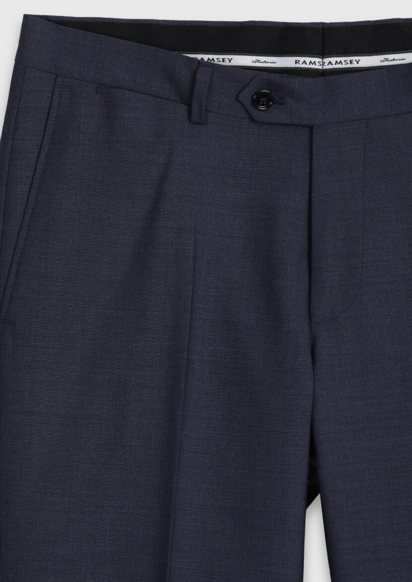 Indigo Weaving Regular Fit Classical 100% Wool Trousers - 7