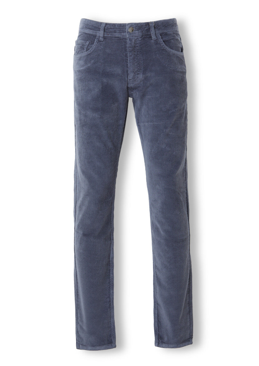 Indigo Weaving Slim Fit Casual Cotton Blended Trousers - 6