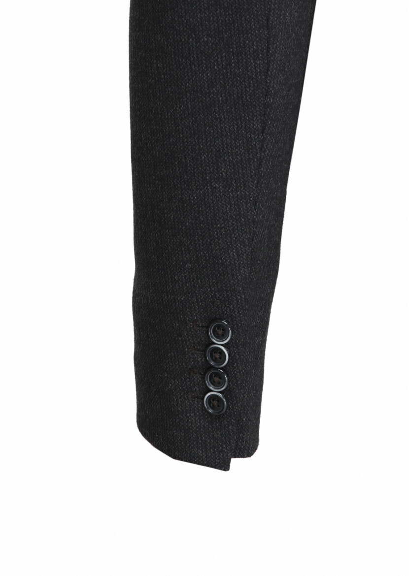 Kahverengi Çizgili Comfort Fit Örme Ceket - 5