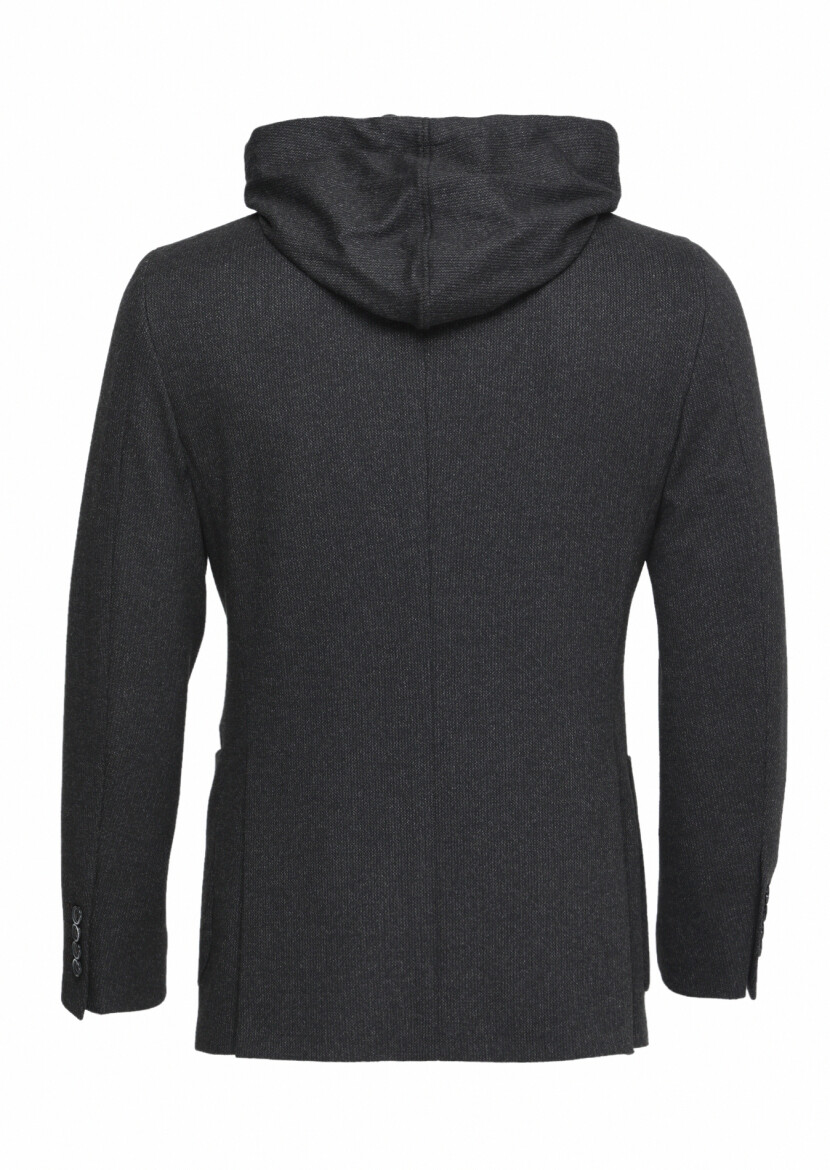 Kahverengi Çizgili Comfort Fit Örme Ceket - 6