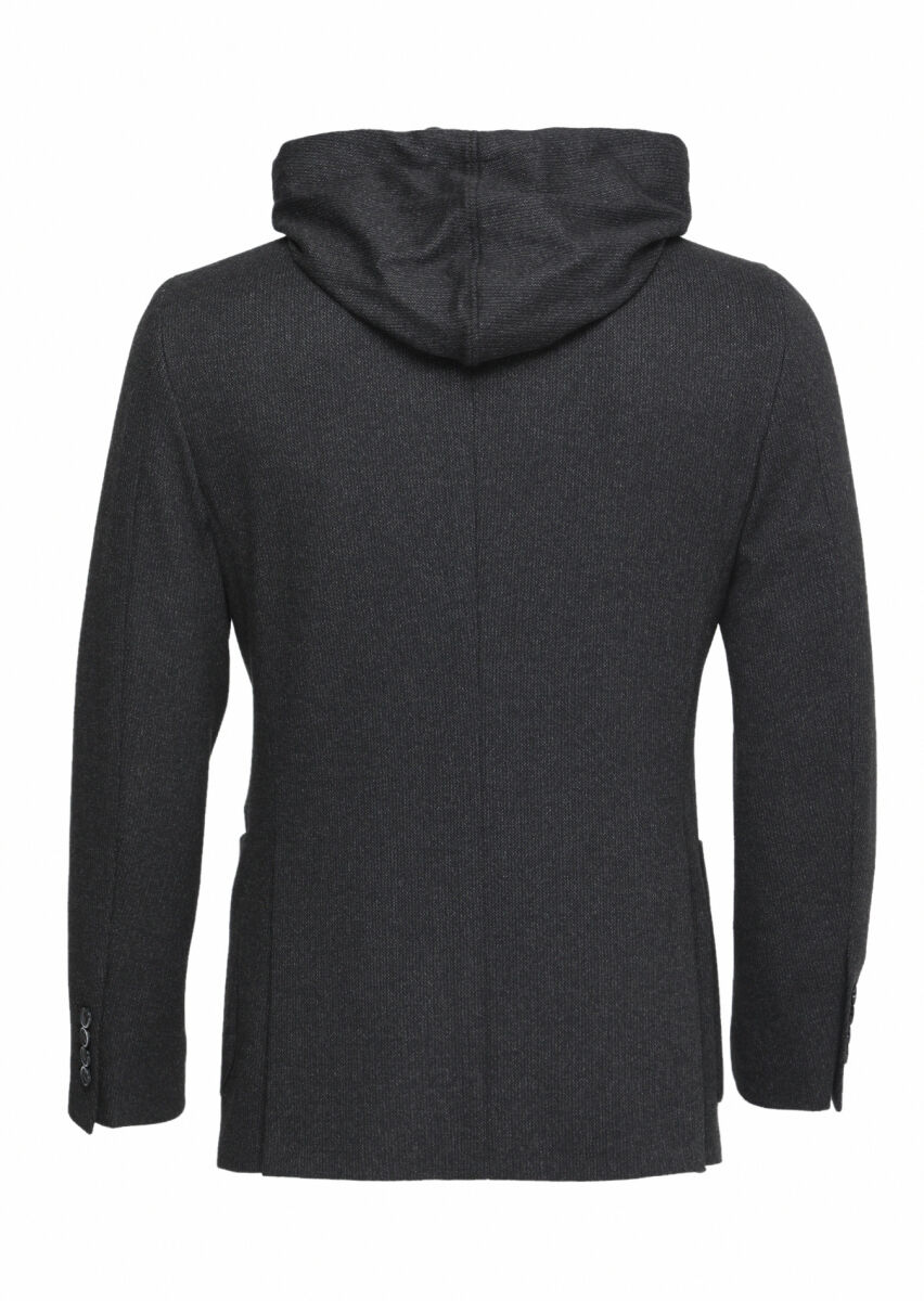 Kahverengi Çizgili Comfort Fit Örme Ceket - 6