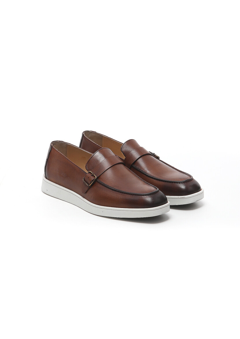 Kahverengi Deri Casual Loafer 