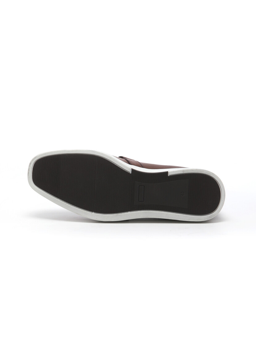 Kahverengi Deri Casual Loafer - 5