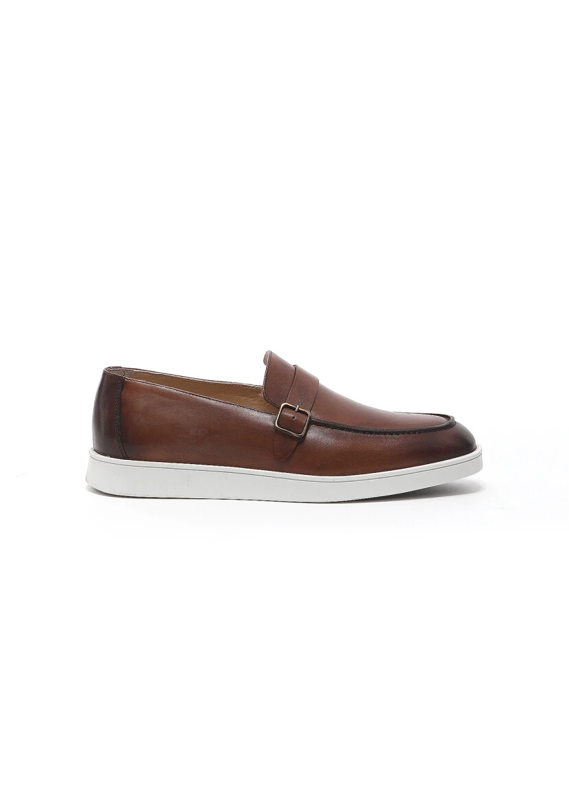 Kahverengi Deri Casual Loafer - 1
