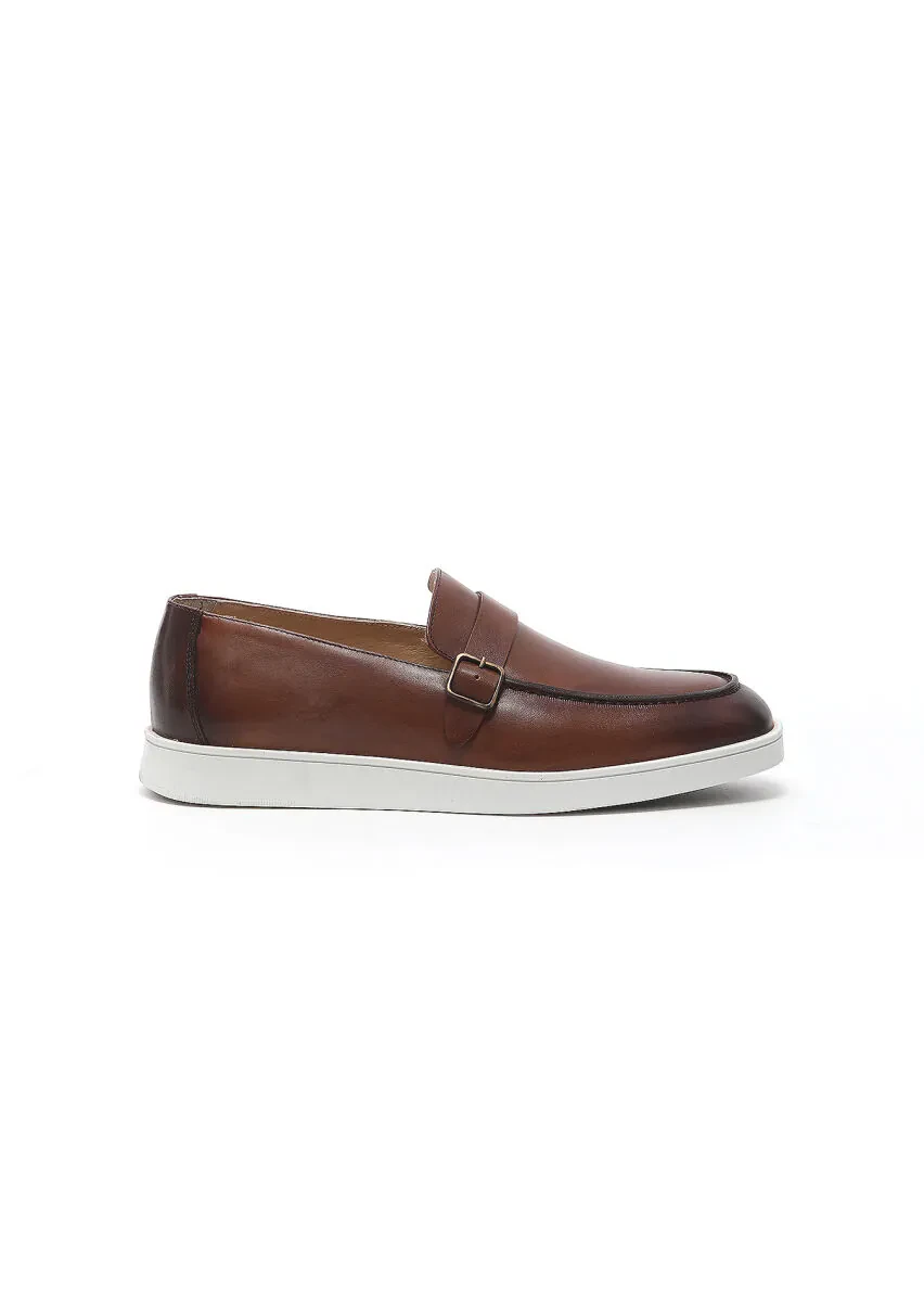 Kahverengi Deri Casual Loafer - 1