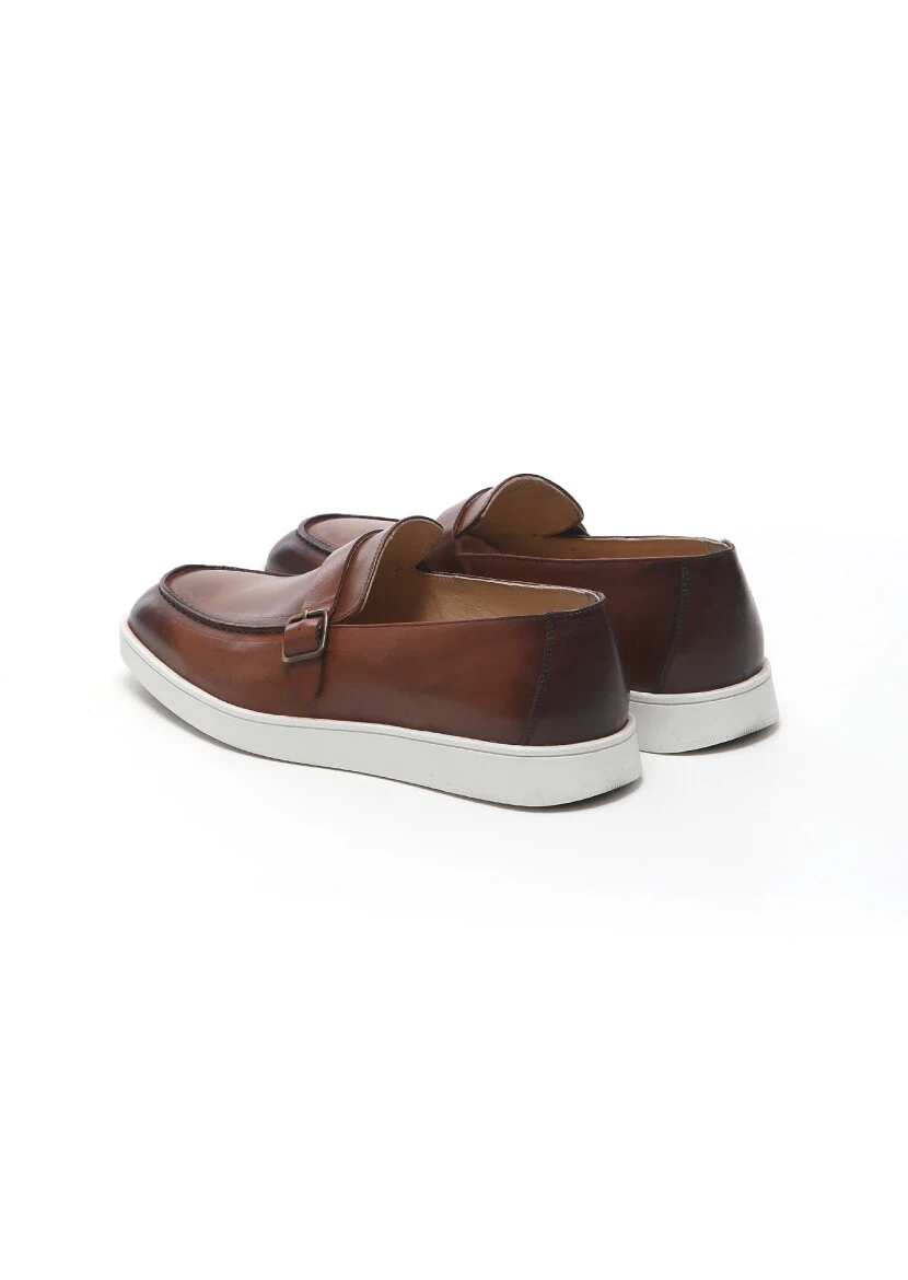 Kahverengi Deri Casual Loafer - 4