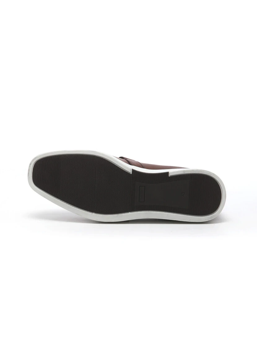 Kahverengi Deri Casual Loafer - 5