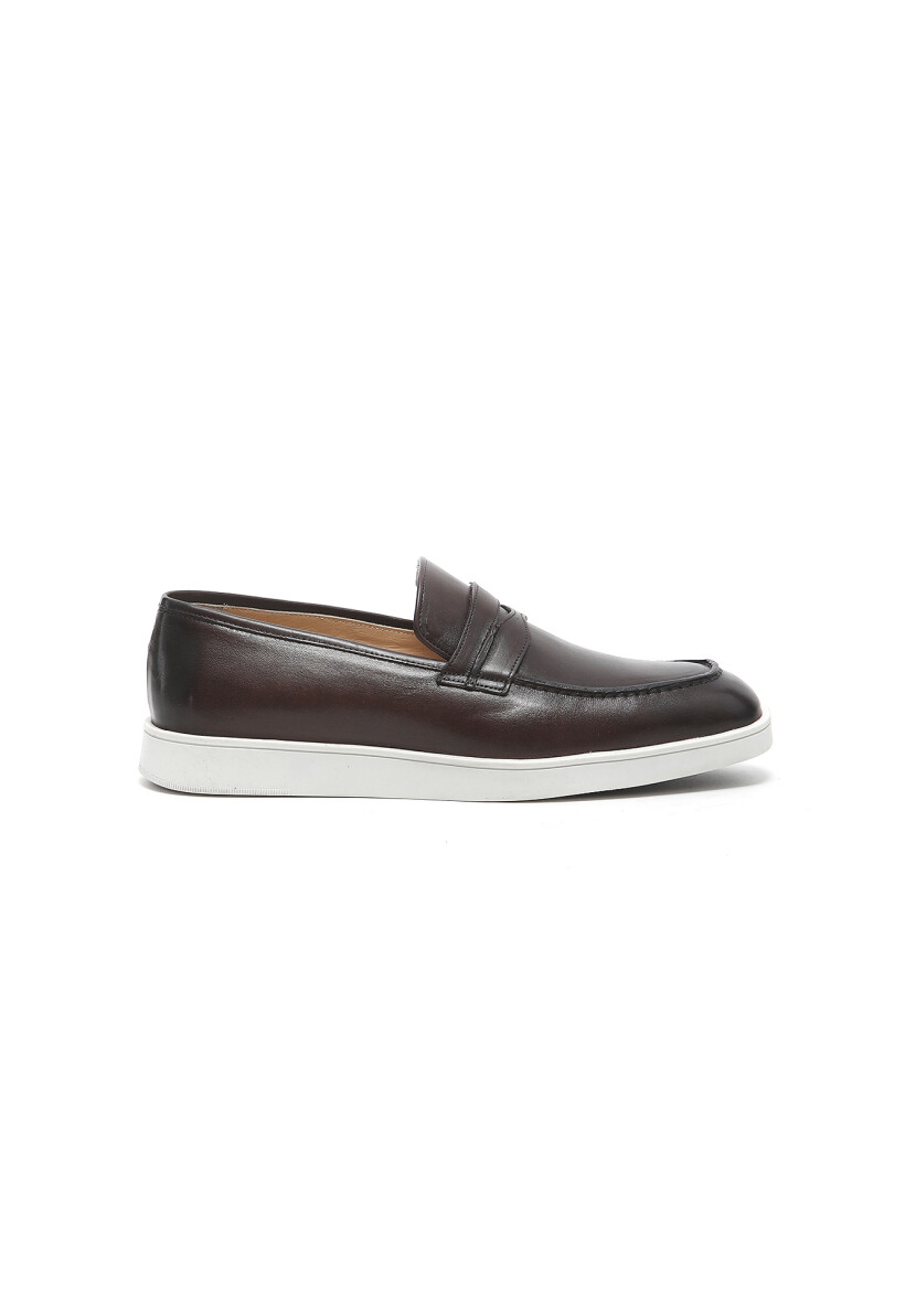 Kahverengi Deri Casual Loafer - RAMSEY