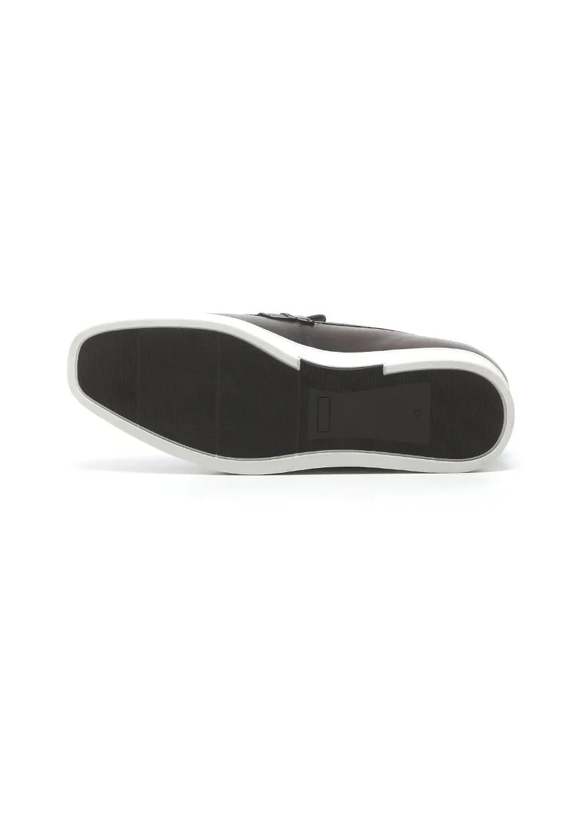Kahverengi Deri Casual Loafer - 5