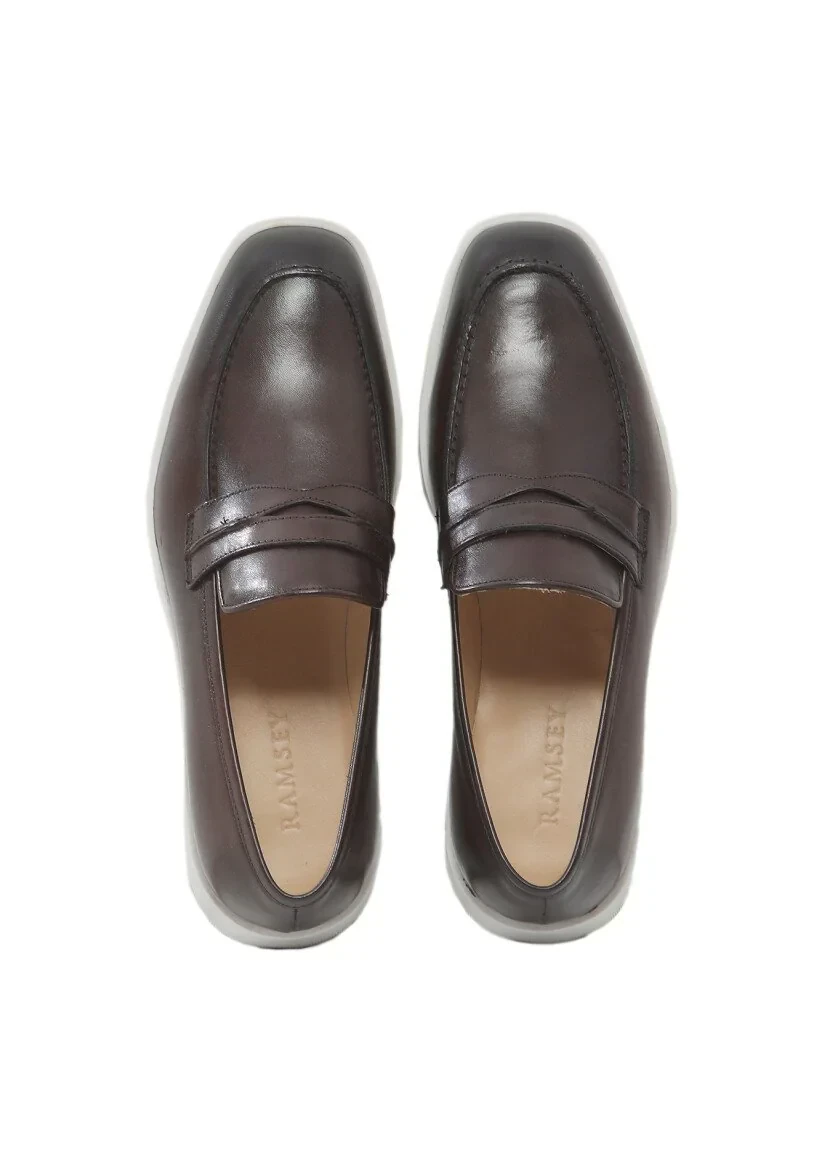 Kahverengi Deri Casual Loafer - 6