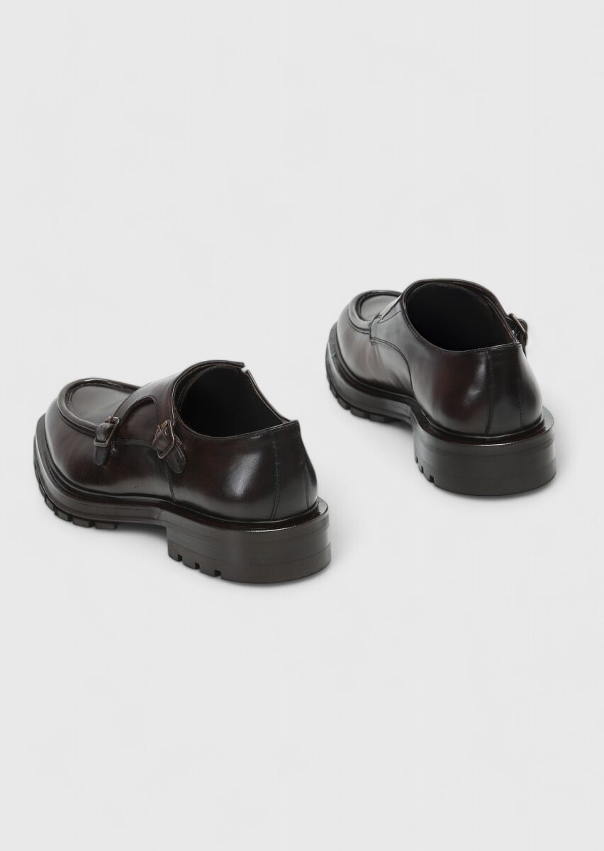 Kahverengi Deri Casual Loafer - 5