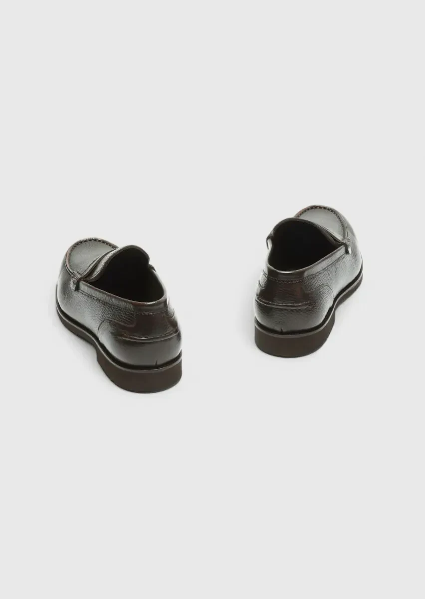 Kahverengi Deri Casual Loafer - 5