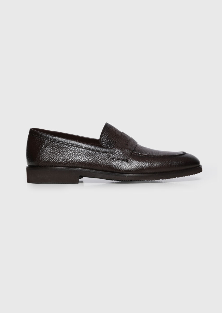 Kahverengi Deri Casual Loafer - 1
