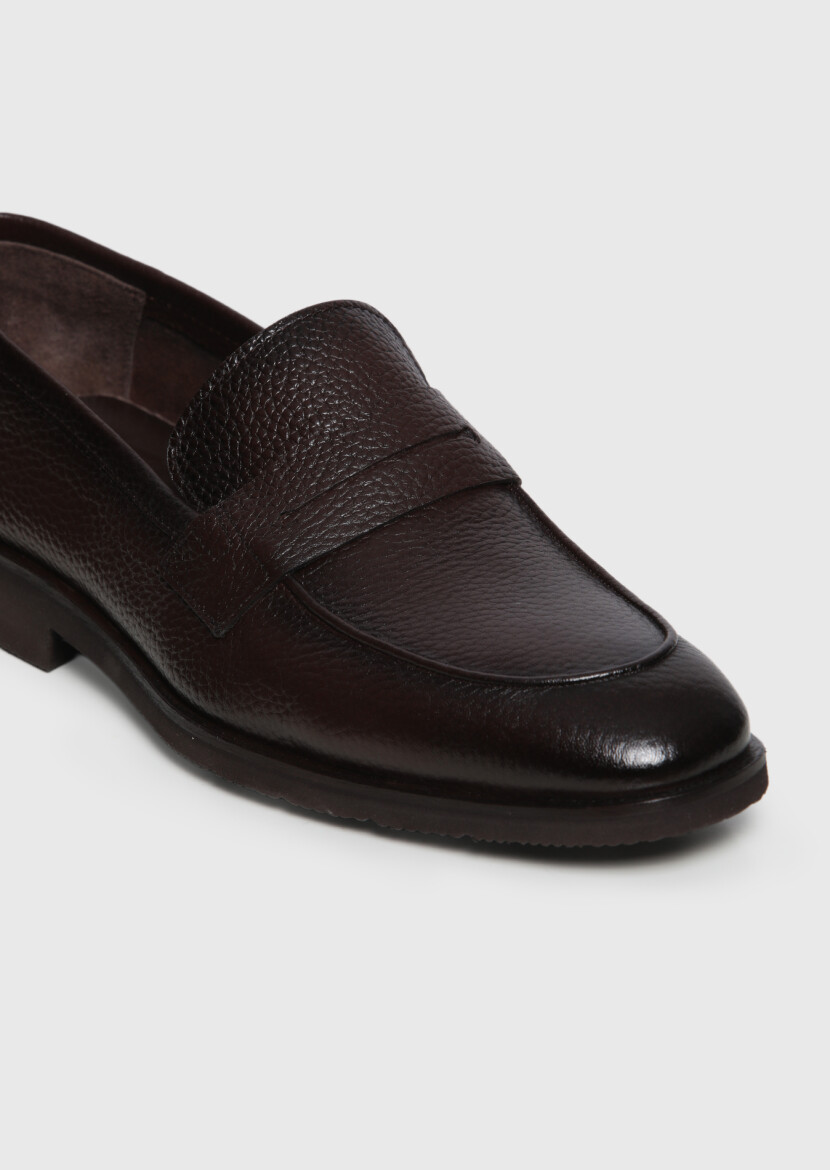 Kahverengi Deri Casual Loafer - 2