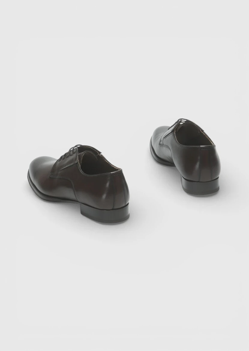 Kahverengi Deri Klasik Ayakkabı - 5