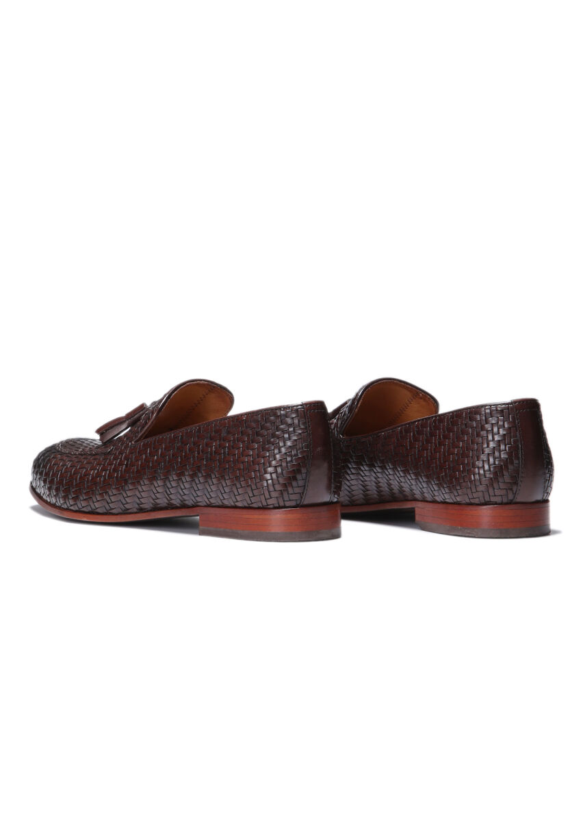 Kahverengi Deri Klasik Loafer - 4