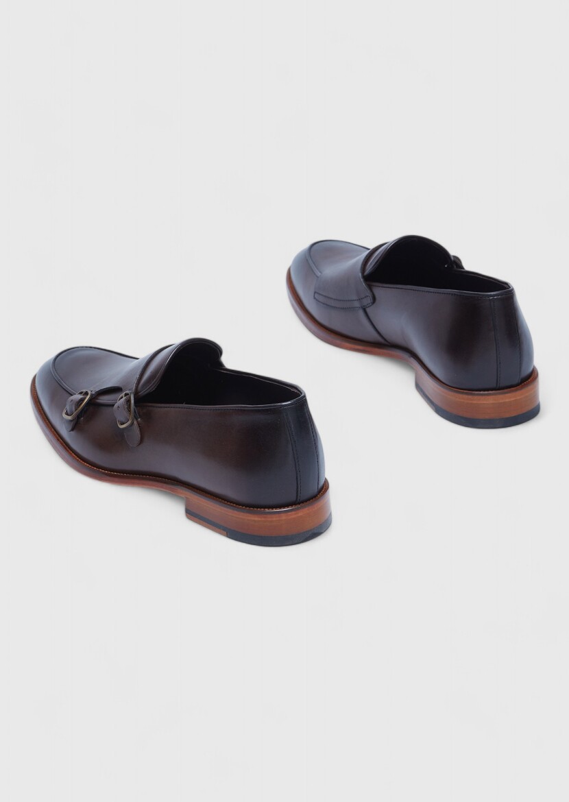 Kahverengi Deri Klasik Loafer - 5