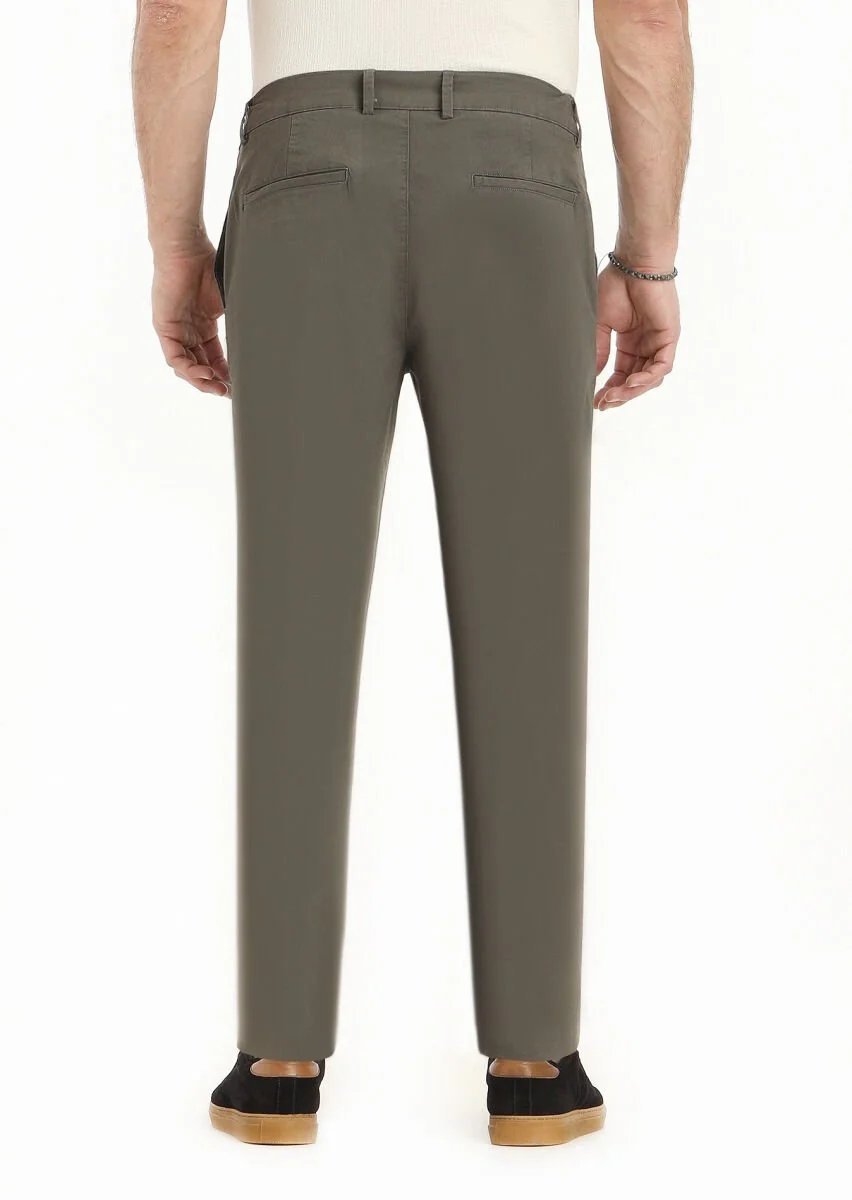 Kahverengi Düz Dokuma Jogging Fit Casual Pantolon - 4