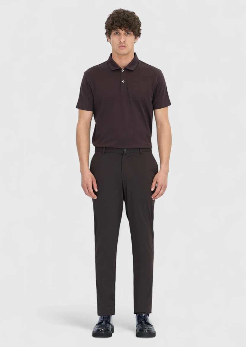 Kahverengi Düz Örme Jogging Fit Casual Pantolon - RAMSEY