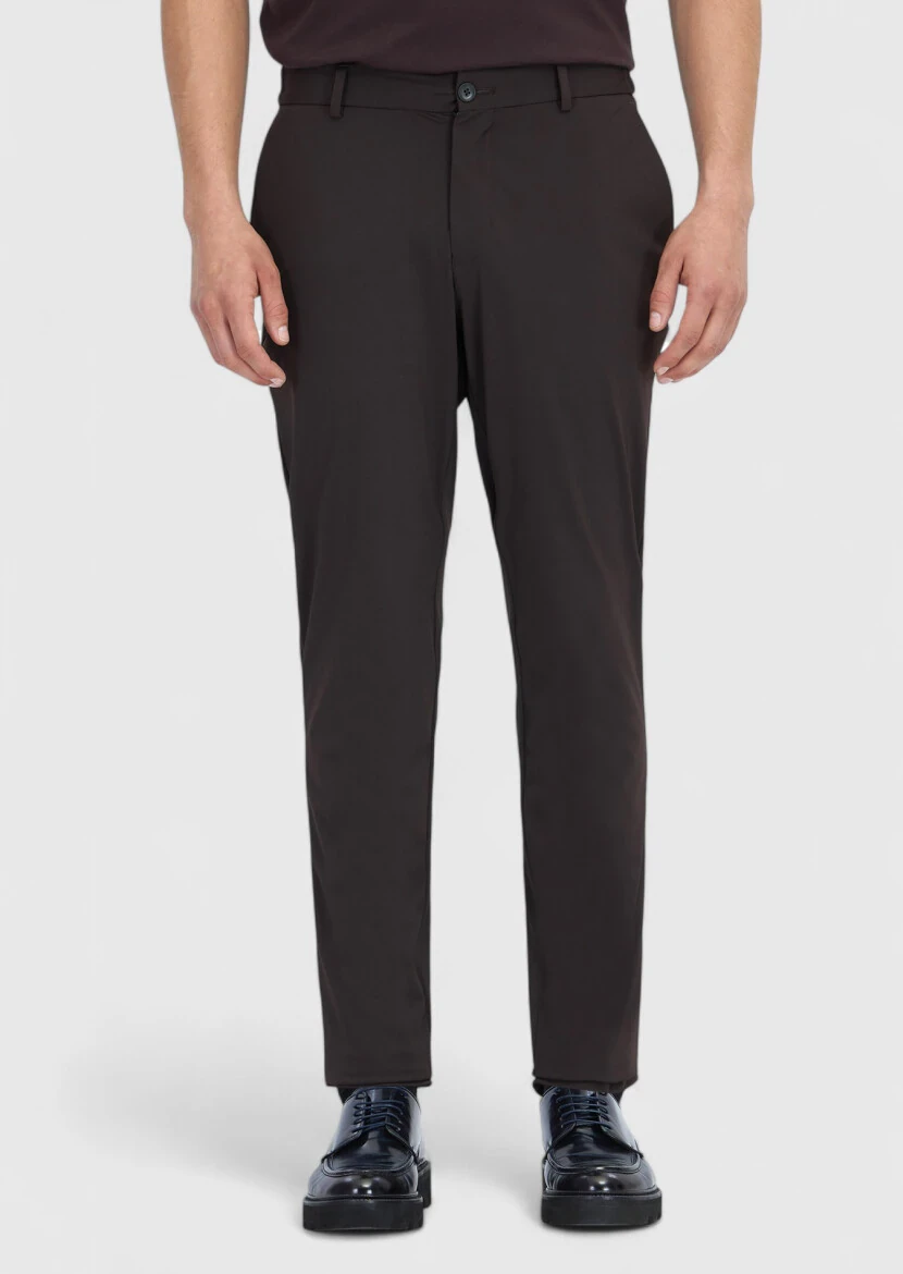 Kahverengi Düz Örme Jogging Fit Casual Pantolon - RAMSEY