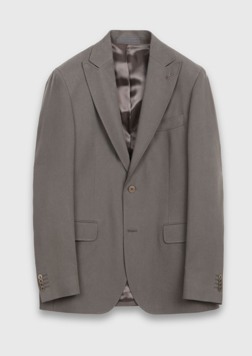 Kahverengi Düz Zeroweight Slim Fit Takım Elbise - 5