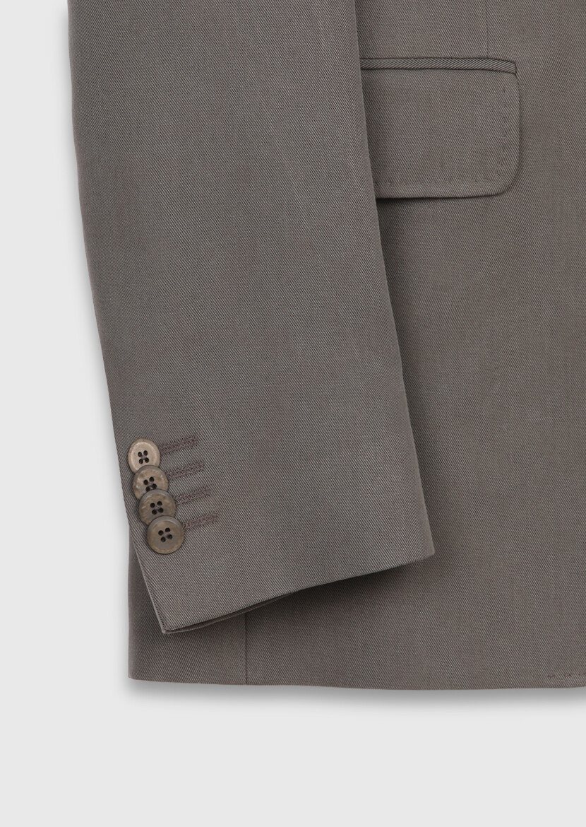 Kahverengi Düz Zeroweight Slim Fit Takım Elbise - 8