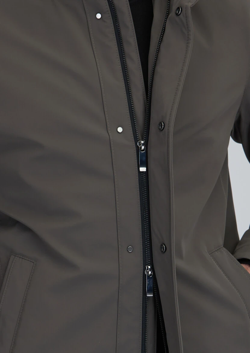 Kahverengi Regular Fit Dik Yaka Casual Dokuma Kaban - 6