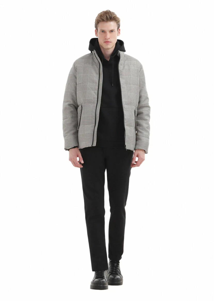 Kahverengi Regular Fit Dik Yaka Casual Dokuma Mont - 1