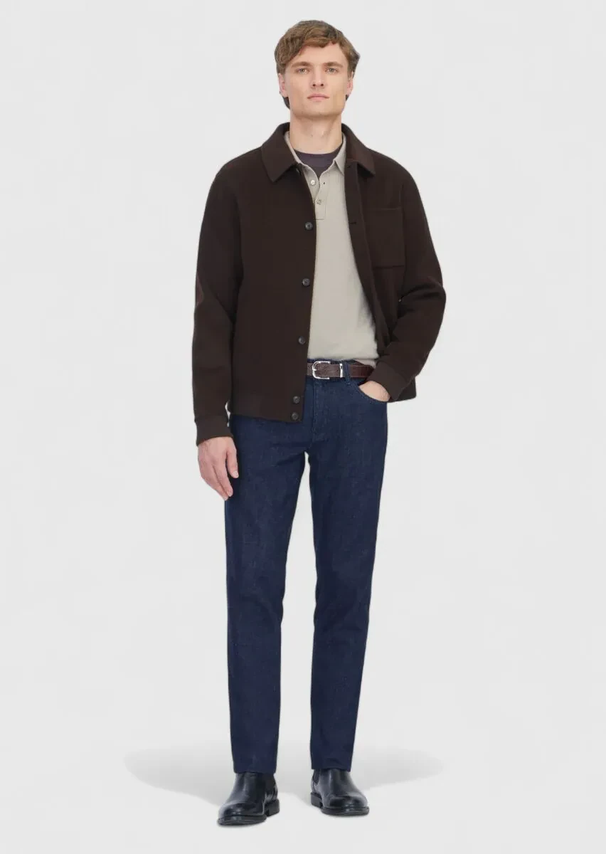 Kahverengi Regular Fit Dik Yaka Casual Örme Mont - 2
