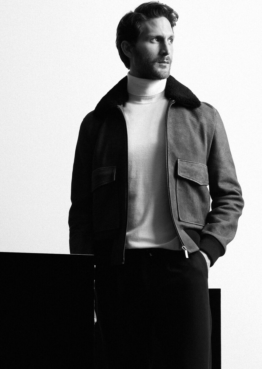 Kahverengi Regular Fit Gömlek Yaka Casual Deri Deri Mont - 3