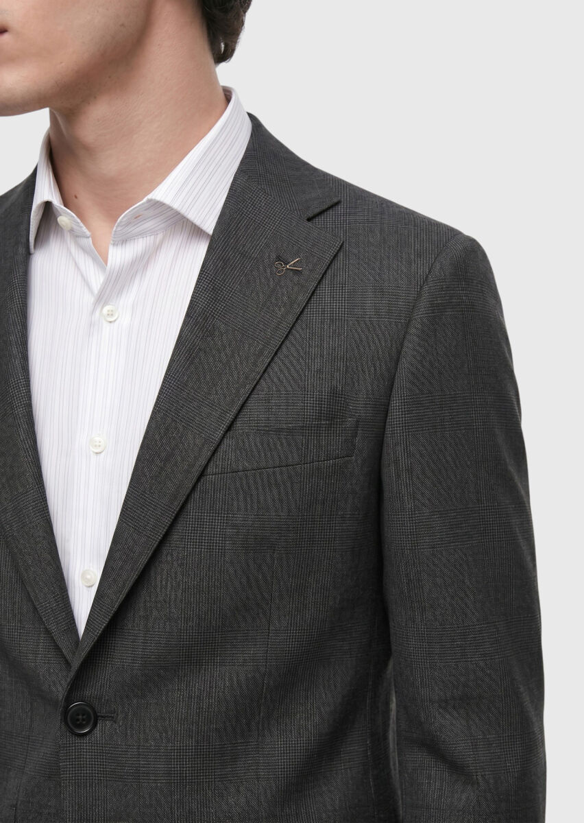 Kahverengi Regular Fit İpek Karışımlı Takım Elbise - 3