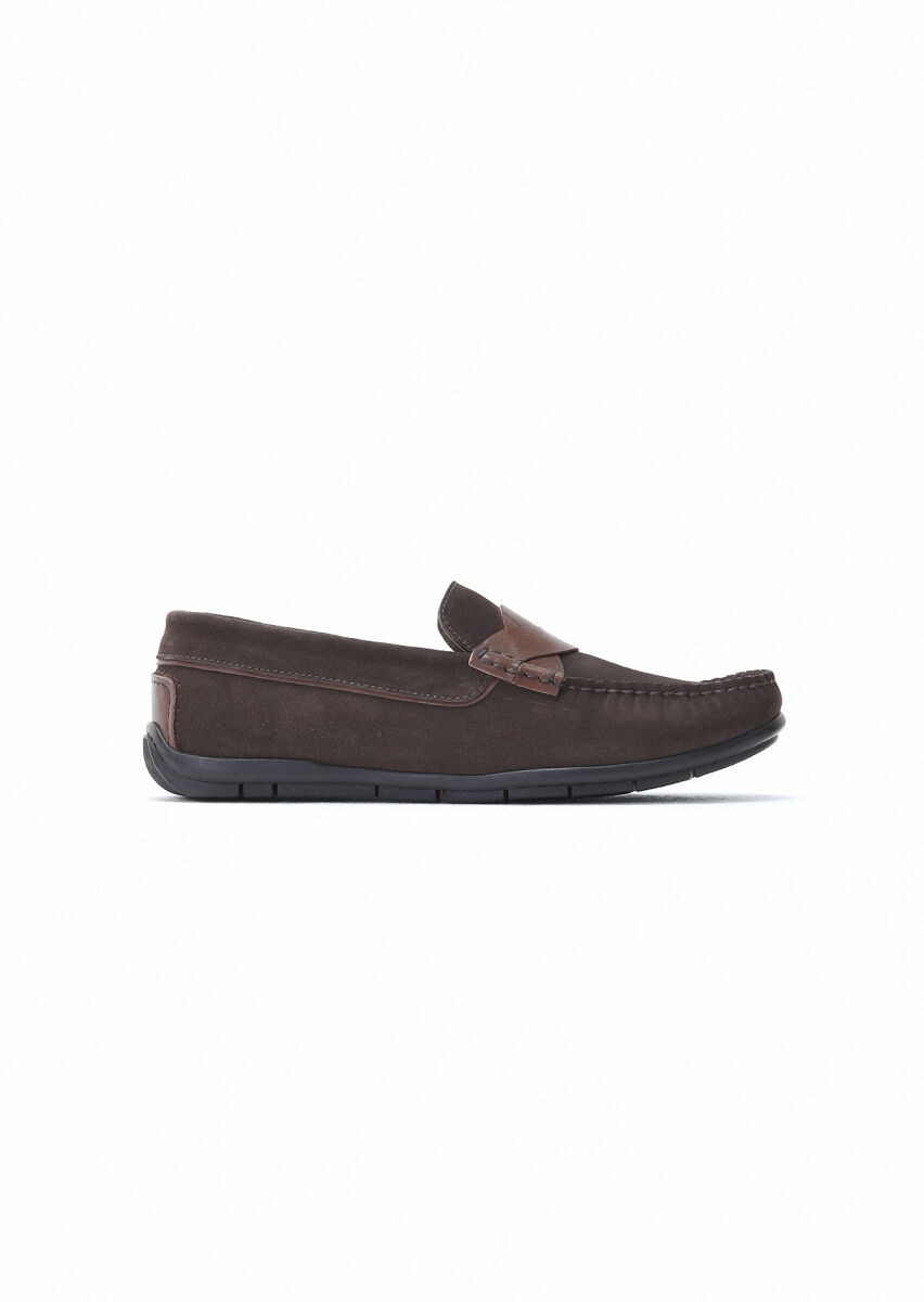 Kahverengi Süet Casual Loafer - 1