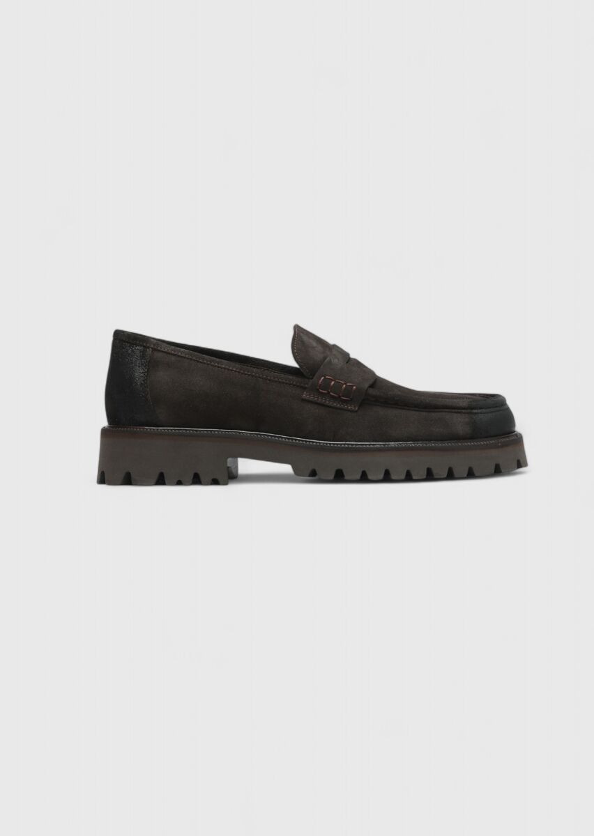Kahverengi Süet Casual Loafer - 1