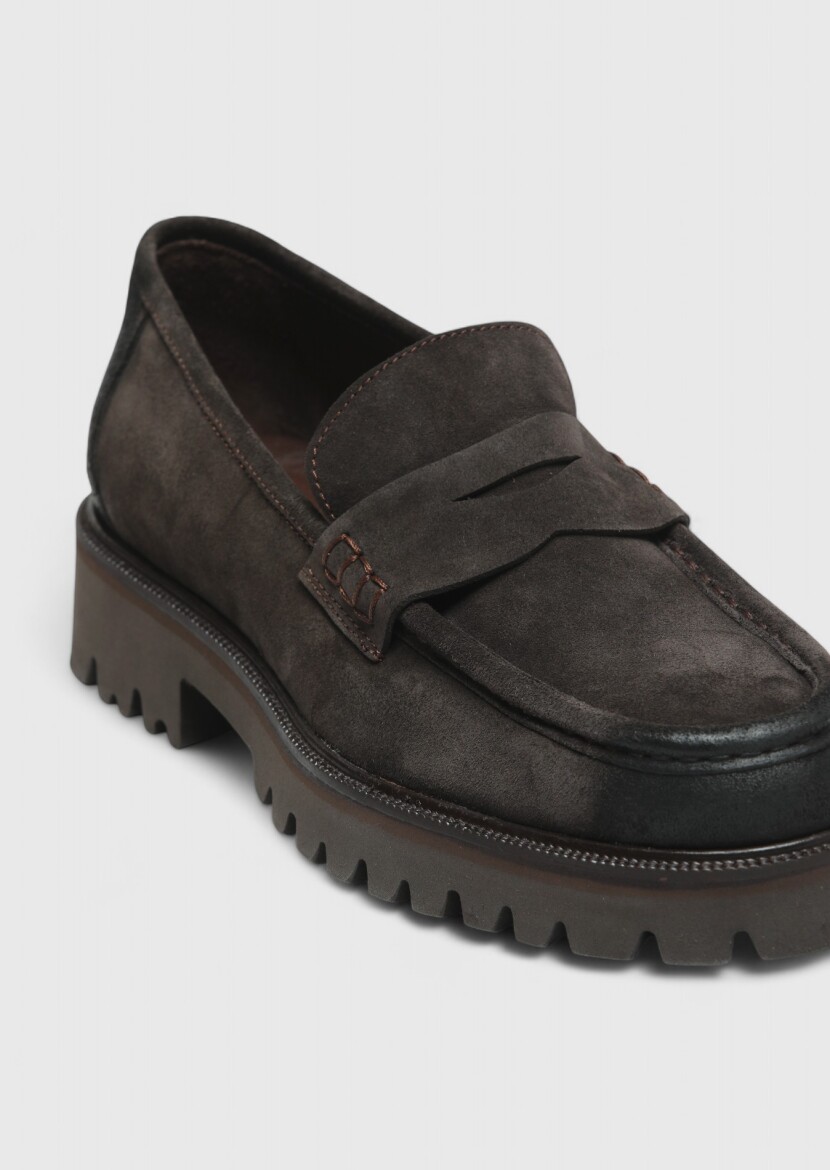 Kahverengi Süet Casual Loafer - RAMSEY