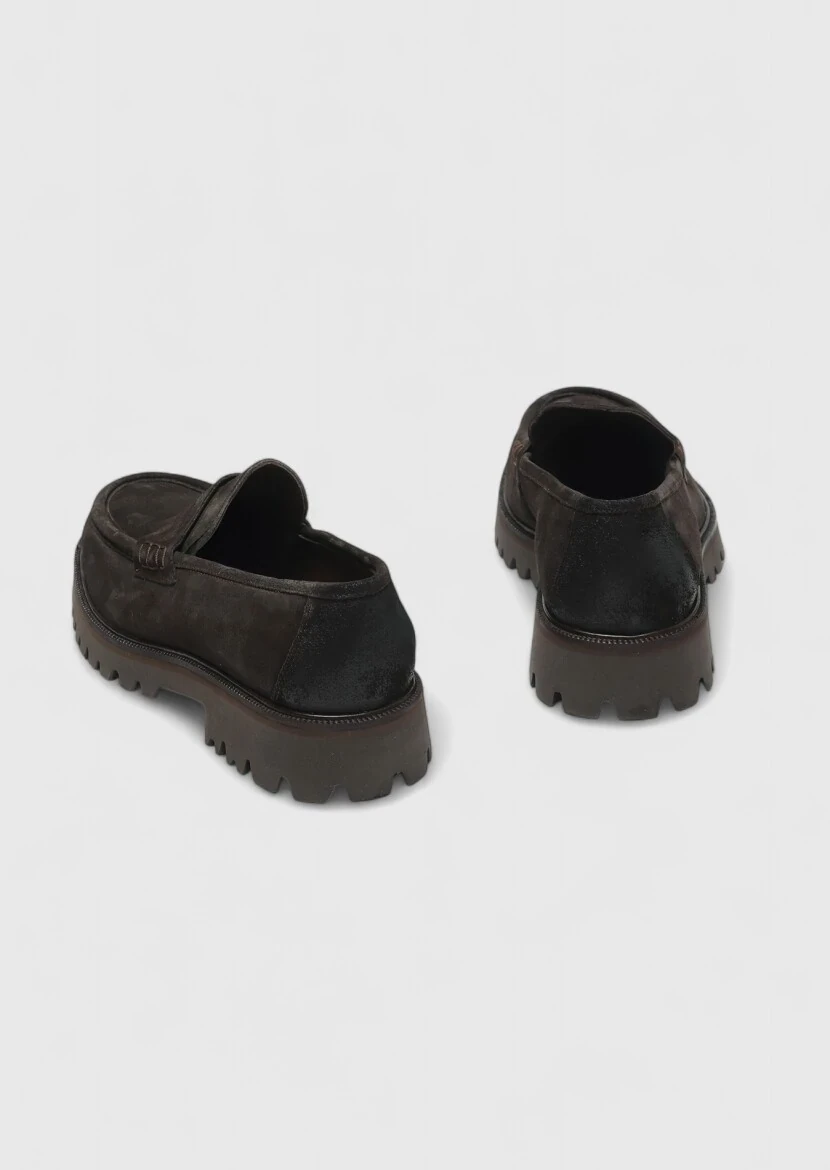 Kahverengi Süet Casual Loafer - 5