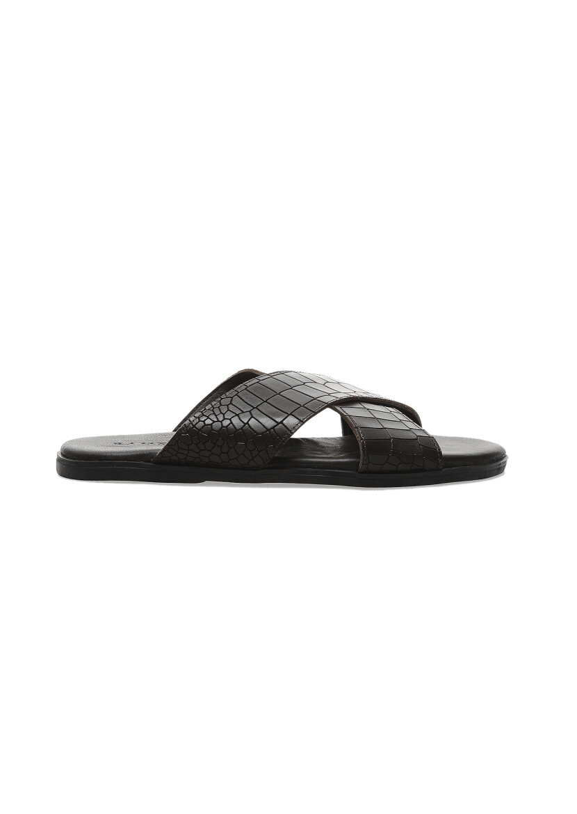 Kahverengi Terlik-sandalet - 1