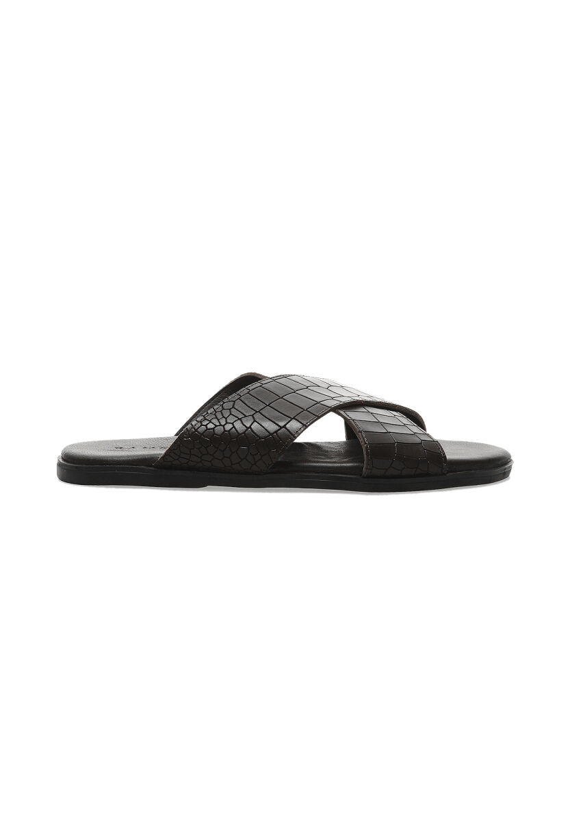 Kahverengi Terlik-sandalet - 1