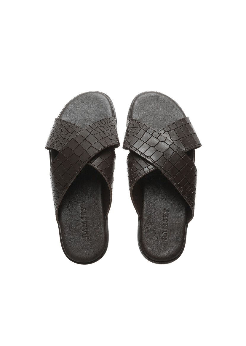 Kahverengi Terlik-sandalet - 4