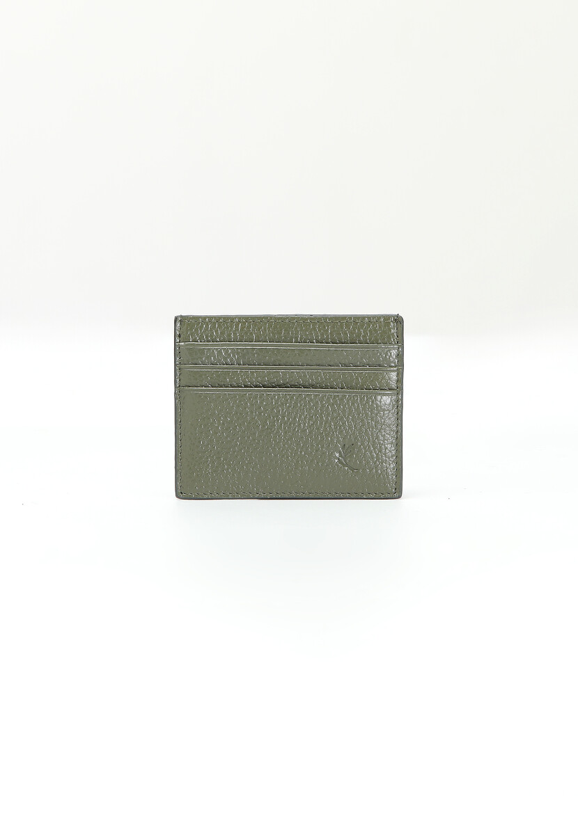 Khaki Cow Leather Card Holder - RAMSEY