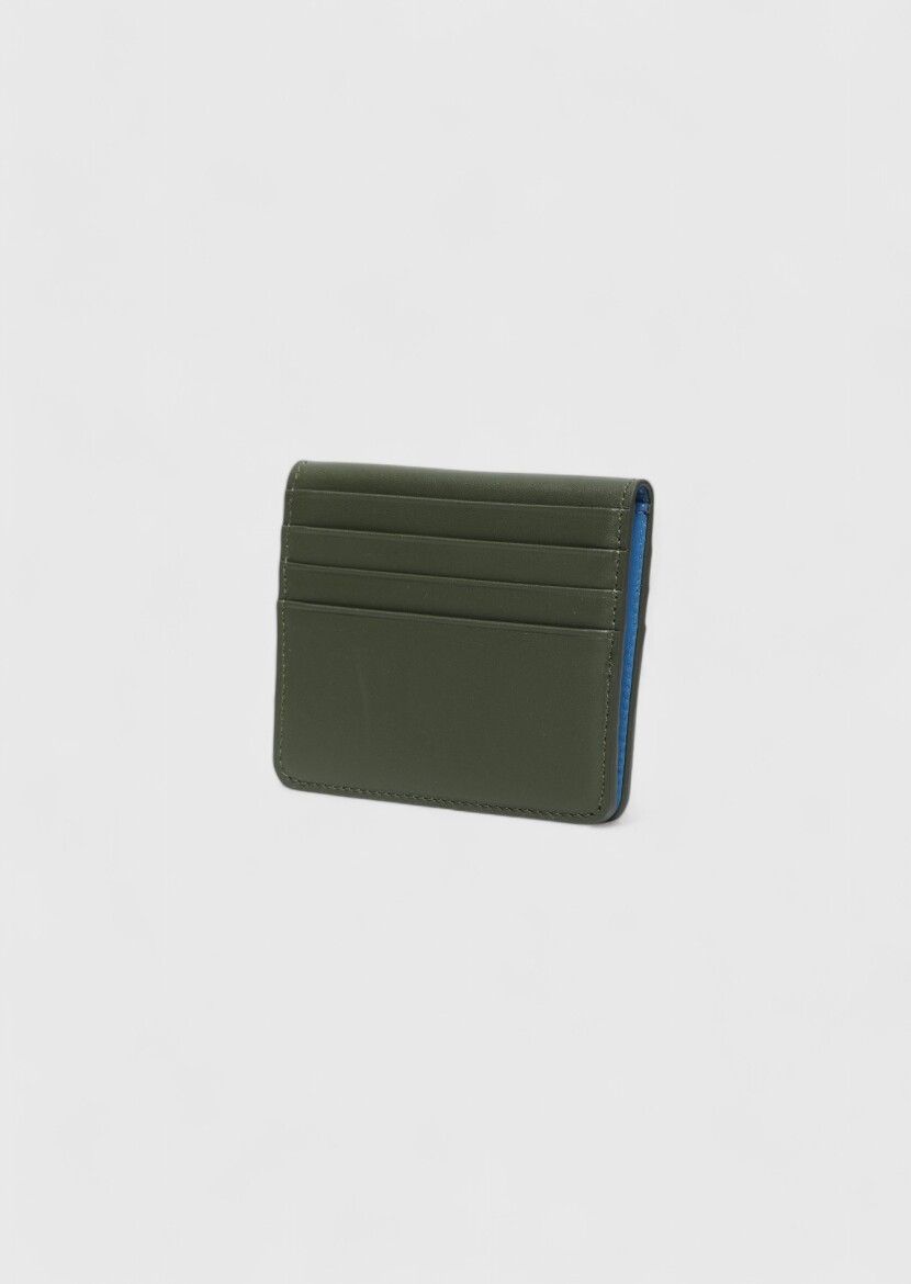 Khaki Cow Leather Card Holder - 2