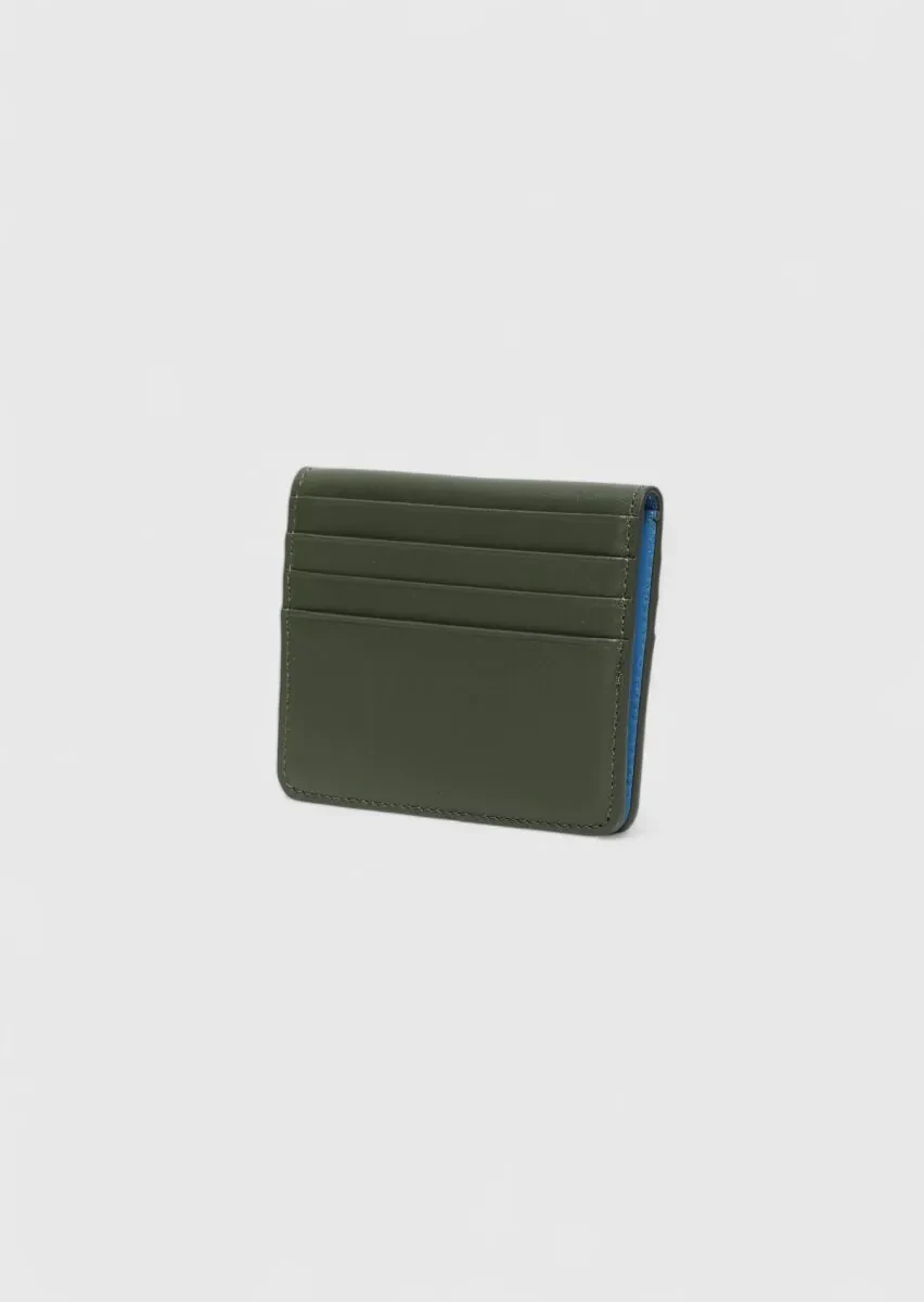 Khaki Cow Leather Card Holder - 2